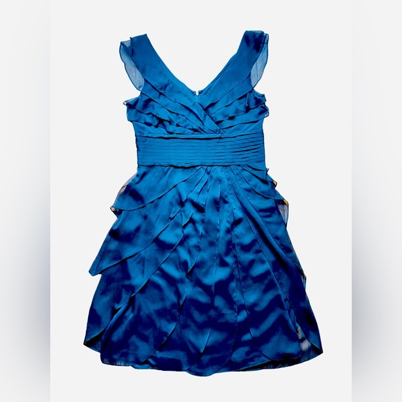 ADRIANNA PAPELL LAYERED RUFFLED DRESS - Picture 3 of 5